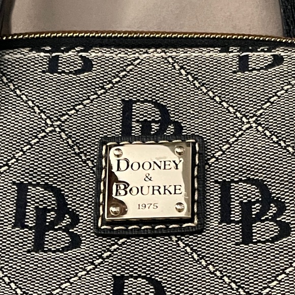 Dooney & Bourke Black and White Monogram Satchel - Picture 2 of 5